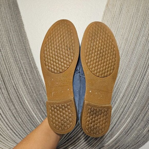 Hush Puppies "Moyen" Blue Suede Loafers Sz 7.5 - Picture 7 of 8